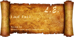 Lauf Emil névjegykártya